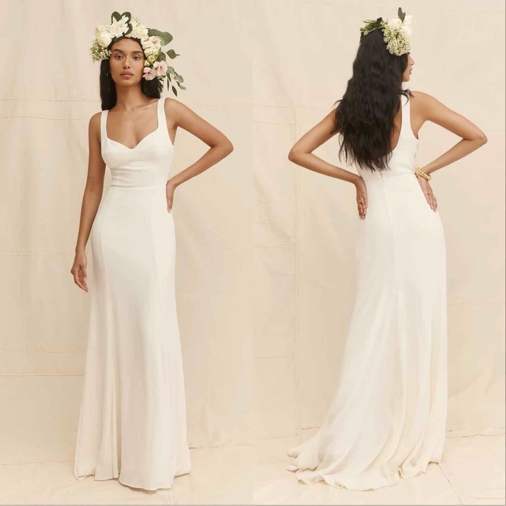 Reformation Lecce Maxi Dress Gown in Ivory, Size 4, NWT